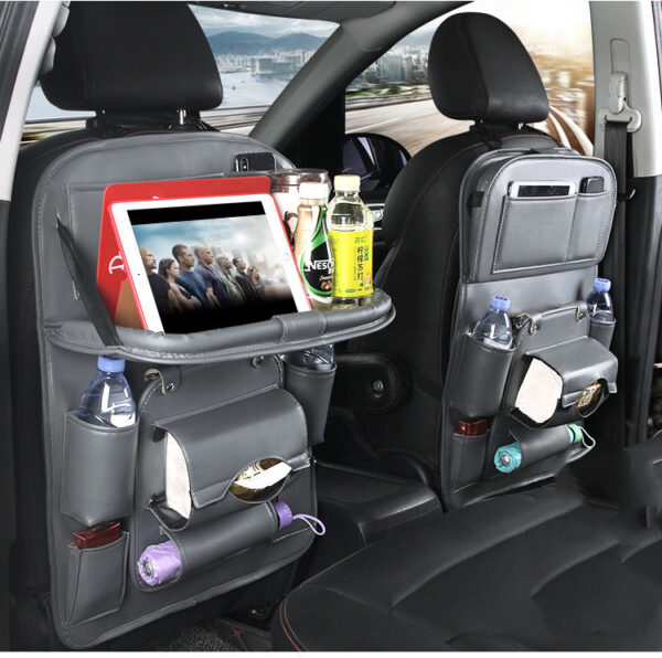 PU Leather Car Seat Back Storage Bag
