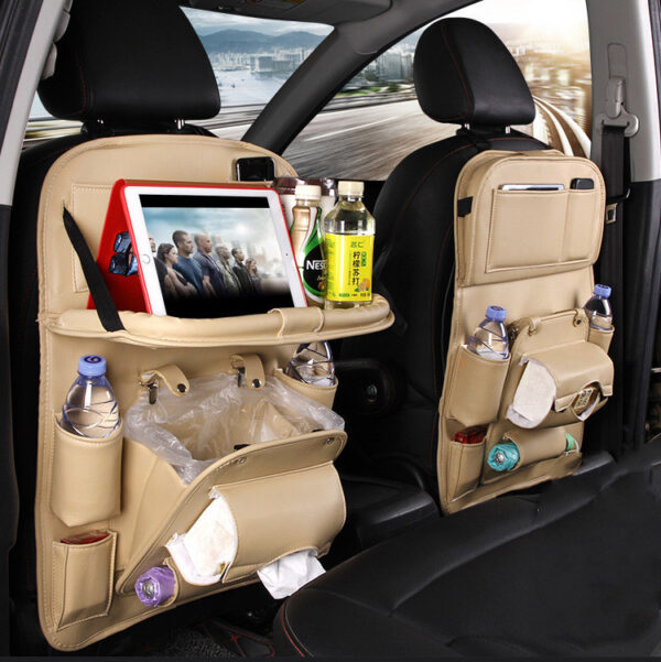 PU Leather Car Seat Back Storage Bag