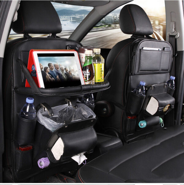 PU Leather Car Seat Back Storage Bag