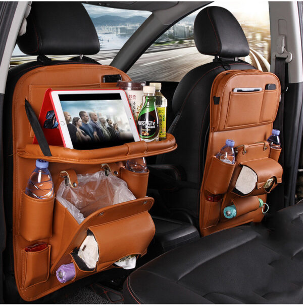 PU Leather Car Seat Back Storage Bag
