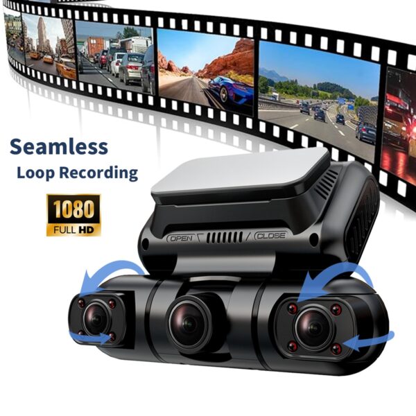 360 Degree View 4 Channel Dash Cam, GPS, WiFi, Night Vision, 24/7 Parking Mode Monitor