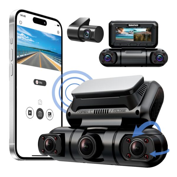 360 Degree View 4 Channel Dash Cam, GPS, WiFi, Night Vision, 24/7 Parking Mode Monitor