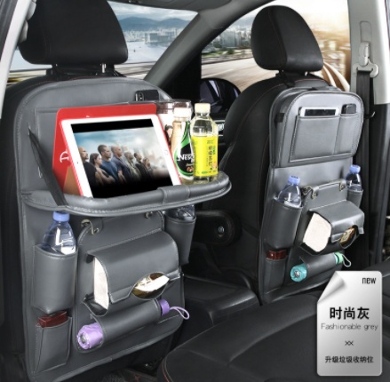 PU Leather Car Seat Back Storage Bag