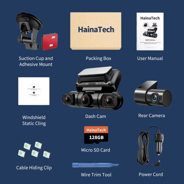 360 Degree View 4 Channel Dash Cam, GPS, WiFi, Night Vision, 24/7 Parking Mode Monitor