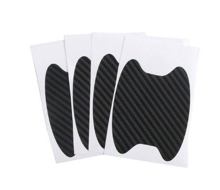 4pcs Set Of Door Stickers Carbon Fiber Scratch-resistant Behind Handle Protective Stickers