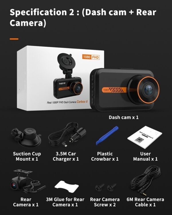 Dash Cam Front & Rear Dual Dash Cam 1080P