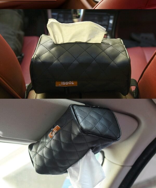 Sun visor chair back-mounted car interior tissue box