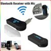 Car Bluetooth Music Receiver Universal 3.5mm Audio Adapter With Mic For Phone MP3