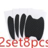 4pcs Set Of Door Stickers Carbon Fiber Scratch-resistant Behind Handle Protective Stickers