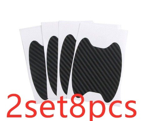 4pcs Set Of Door Stickers Carbon Fiber Scratch-resistant Behind Handle Protective Stickers