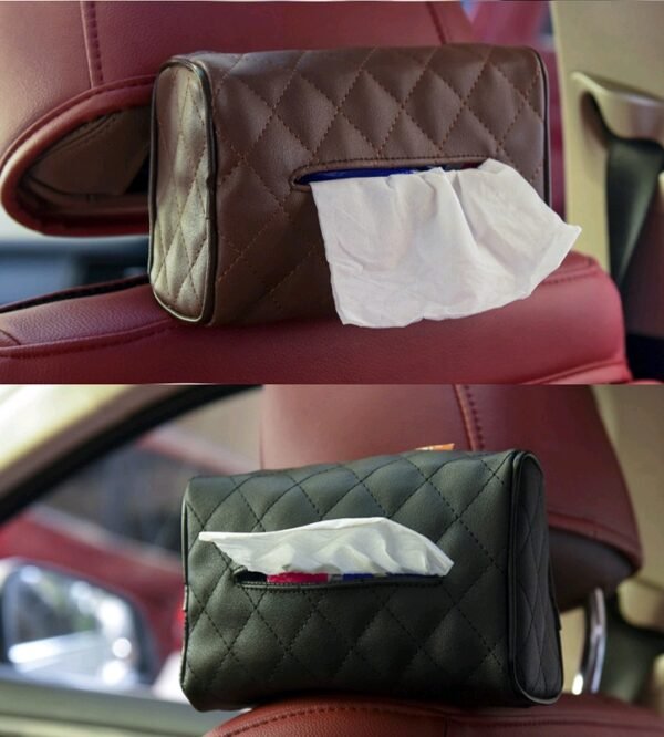 Sun visor chair back-mounted car interior tissue box