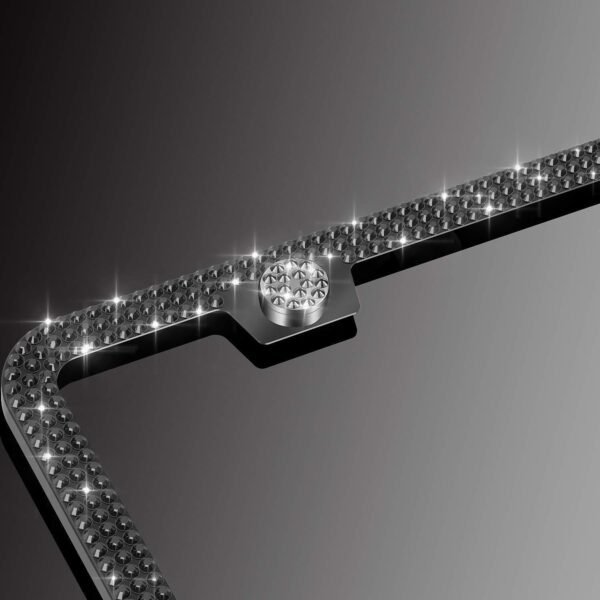 8696ec84-1863-4944-8ed1-78ec5aacee60.jpg Diamond-studded Stainless Steel License Plate Frame