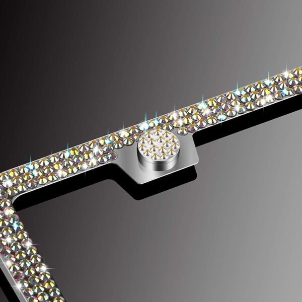 a349def2-a3f8-4b6b-abe6-1bbf2baab370.jpg Diamond-studded Stainless Steel License Plate Frame