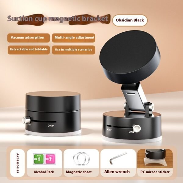 Magnetic Vacuum Car Smart Phone Holder Foldable Suction Cup