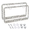 e063f007-237a-4a72-8c85-ac90034d9a52.jpg Diamond-studded Stainless Steel License Plate Frame